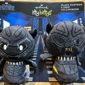 Hallmark Itty Bittys Black Panther & Erik Killmonger on Card Marvel Spec Ed NWT